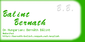 balint bernath business card