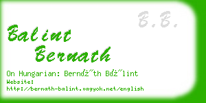 balint bernath business card